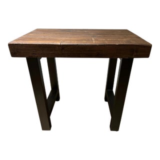 Pottery Barn Griffin Rectangular Reclaimed Wood End Table For Sale