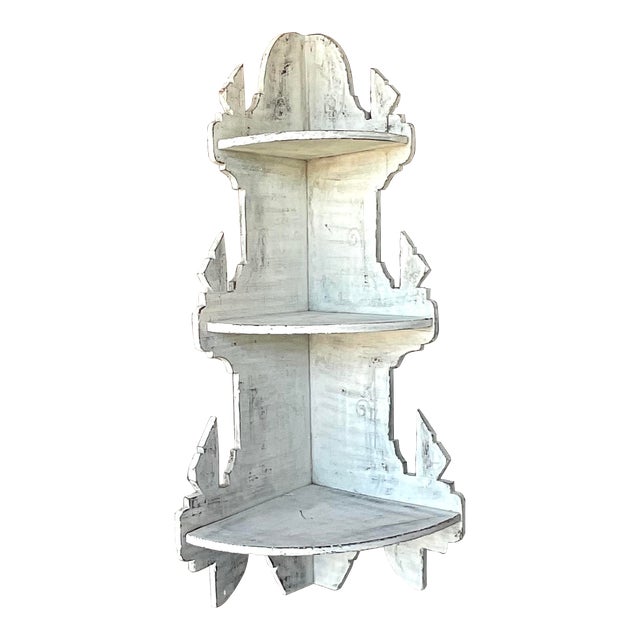 Mid 20th Century Primitive Corner Wall Shelf For Sale