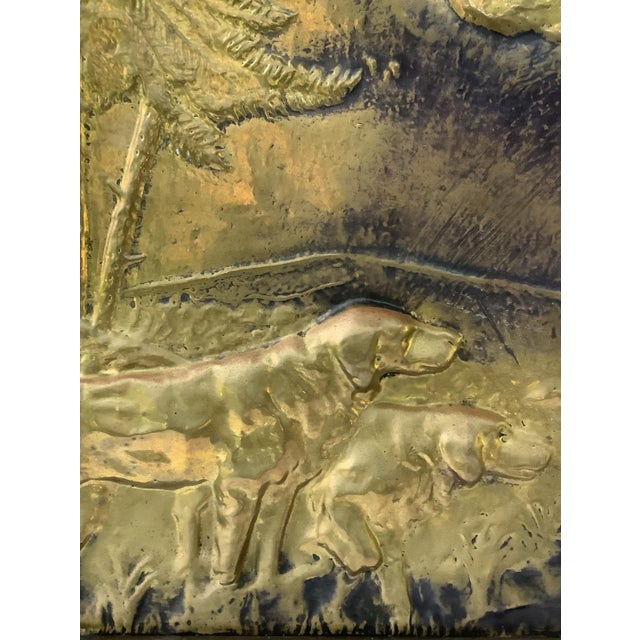 Mid-Century Repoussé Birddog Fire Screen For Sale - Image 4 of 8
