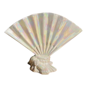 Vintage 1960s Iridescent Fan Vase