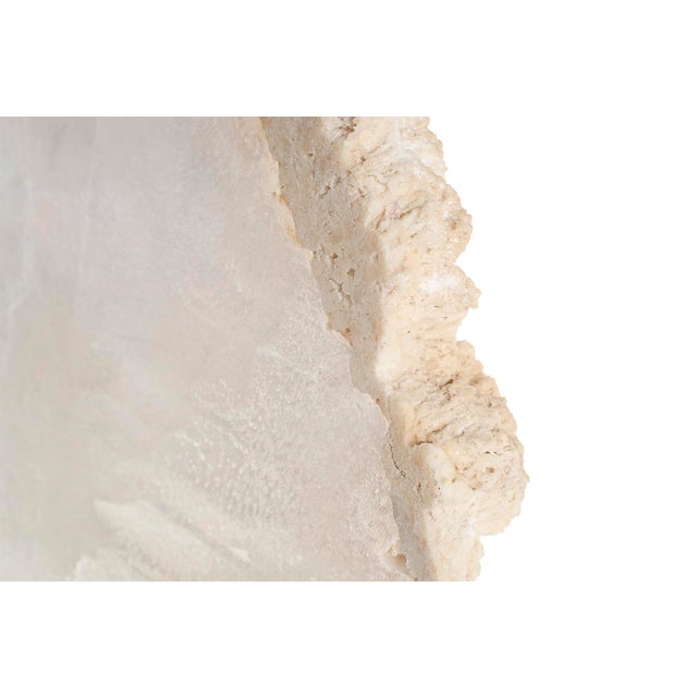 Contemporary Selenite Sculpture on Steel Museum Mount For Sale - Image 3 of 6