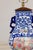 Blue and White Porcelain Table Lamp with Hand-Painted Court Scenes For Sale - Image 9 of 12