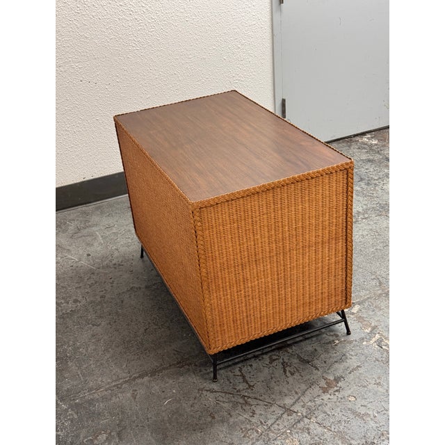 2020s Peter Dunham for Hollywood at Home Wicker Nightstand For Sale - Image 5 of 12