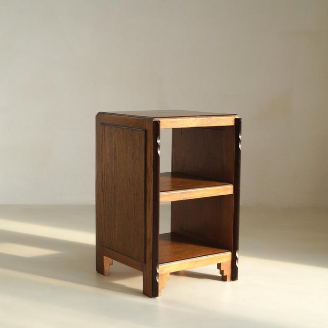 Dutch Art Deco Amsterdam School Arts & Crafts Side Table with Shelving, 1920s For Sale - Image 12 of 17