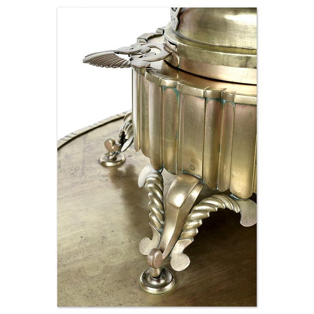 Berber Brass Brazier on Mahogany Table Base For Sale - Image 3 of 10