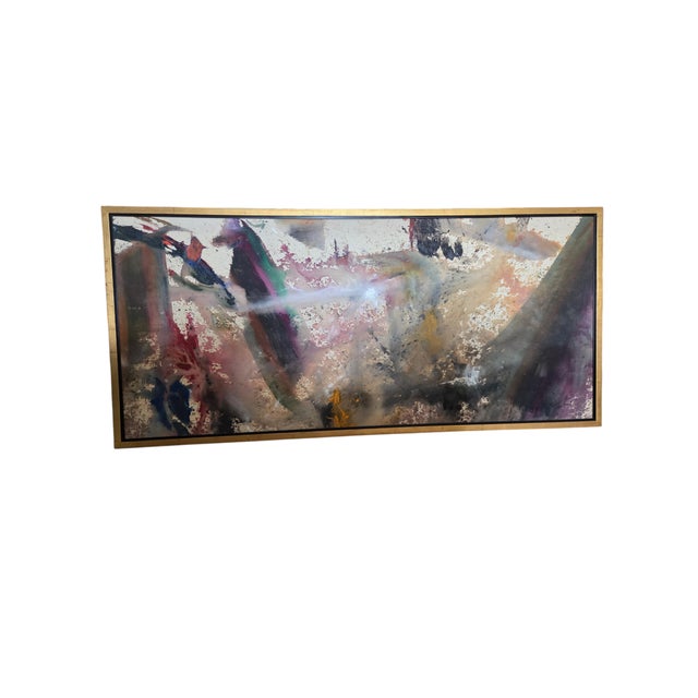 Very Large 6 Ft Framed Abstract Mixed Media Painting on Canvas, Signed 1978 For Sale - Image 18 of 18