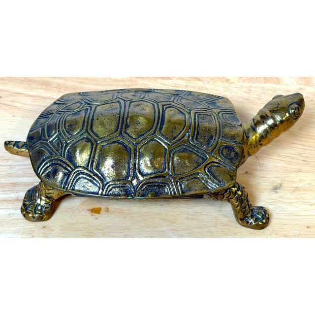 Italian Mid-Century Gilt & Patinated Bronze Turtle Hinged Box, circa 1960s For Sale - Image 10 of 18