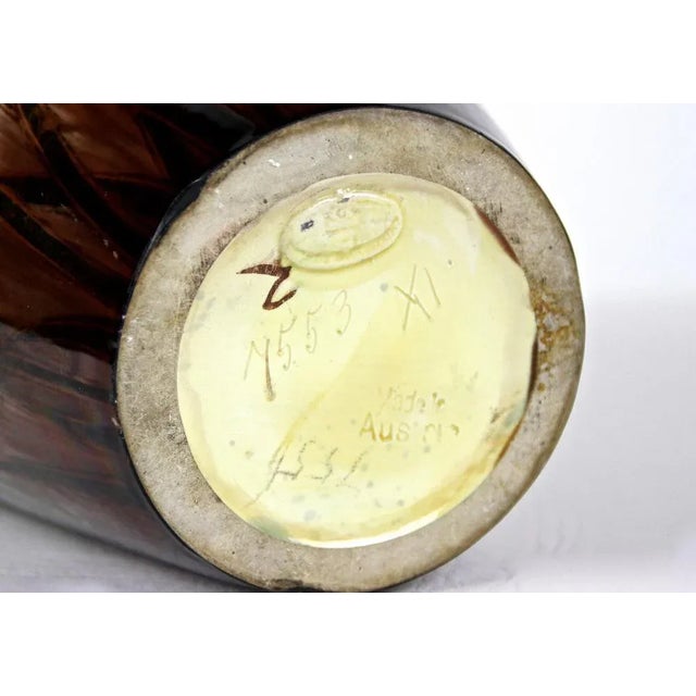 Art Nouveau Majolica Vase by Gerbing & Stephan, Bohemia, 1910s For Sale - Image 12 of 13