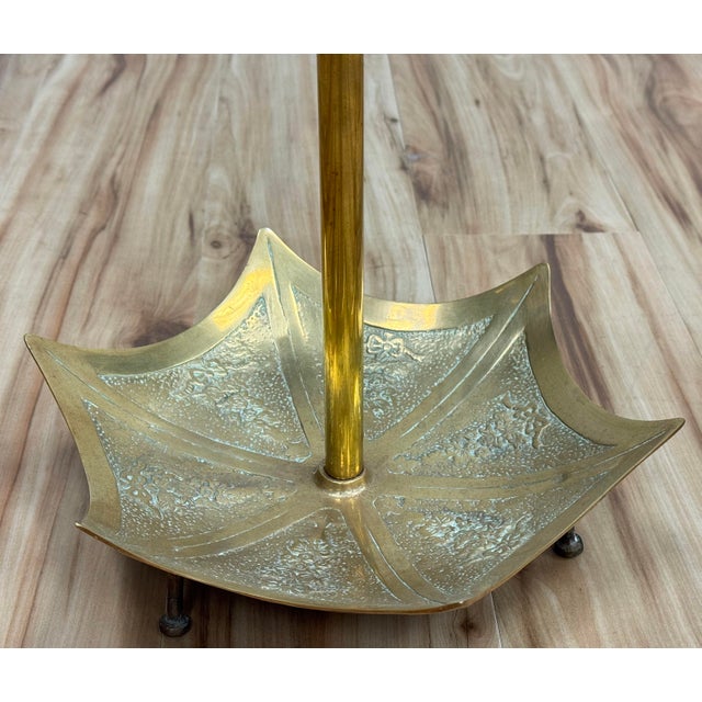 Metal Vintage Brass Umbrella Motif Umbrella Stand For Sale - Image 7 of 8