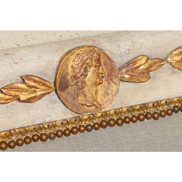 Vintage French Empire Sofa With Carved Swan Arms For Sale - Image 12 of 12