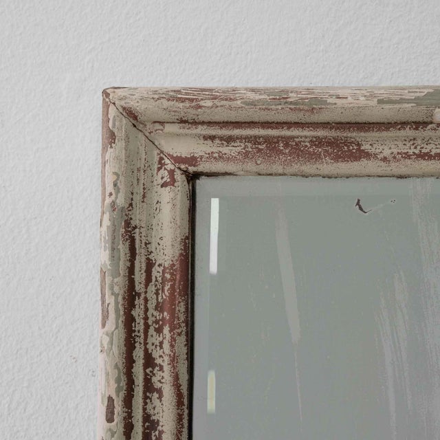 French 19th Century France Antique White Wood Mirror For Sale - Image 3 of 8
