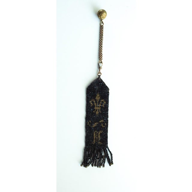 Early 20th Century Early 20th Century Beaded Fleur De Lis Fob or Bookmark For Sale - Image 5 of 5