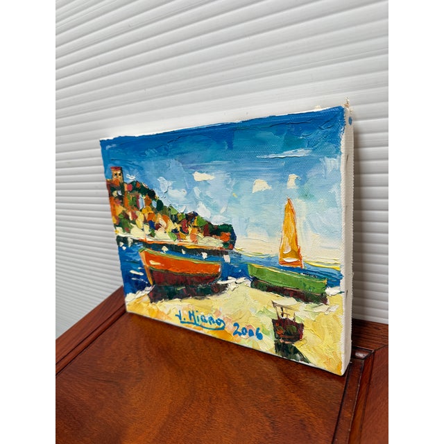 Coastal J. Miano "Taormina" Original Painting, Signed For Sale - Image 3 of 12