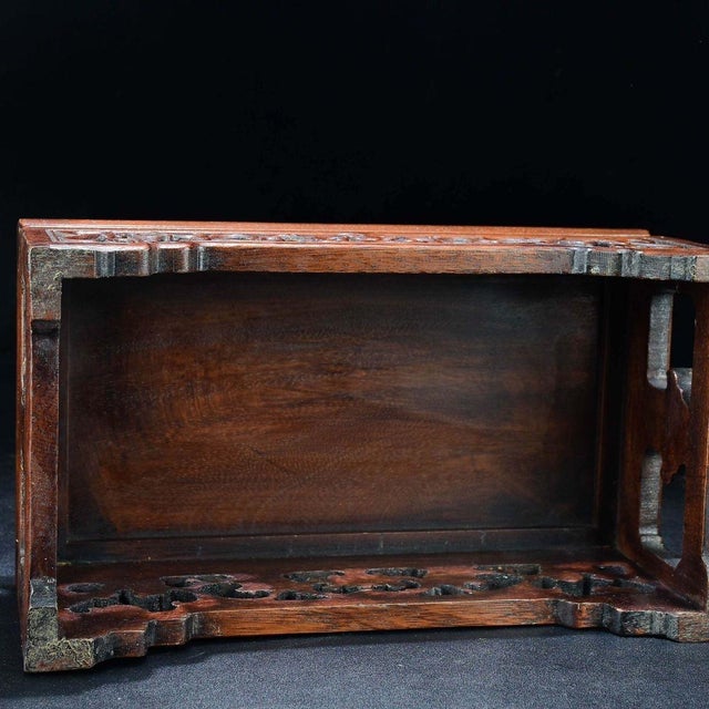 Vintage Chinese Huali Rosewood Inlaid "Magpie on Plum" Tea Table / Display Stand For Sale - Image 9 of 9