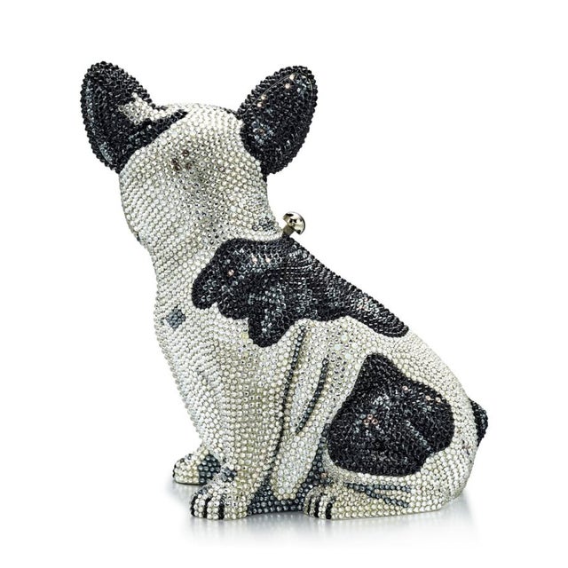 2010s 2019 Judith Leiber French BullDog Fred Crystal Minaudiere Evening Clutch Bag Collector’s Edition in Box For Sale - Image 5 of 18