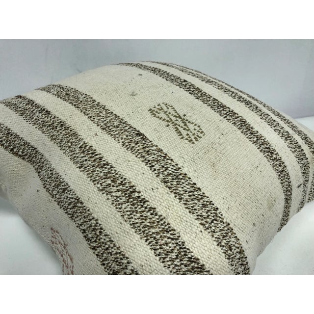 Contemporary Turkish Organic Traditional Handwoven Kilim Pillow For Sale - Image 3 of 6