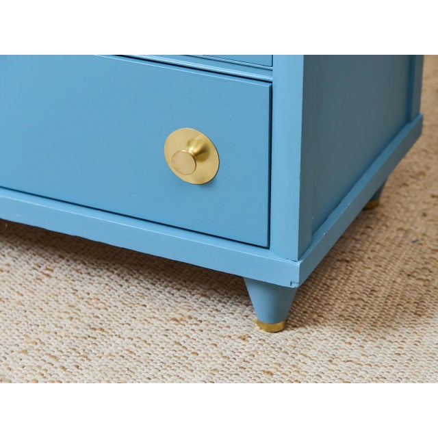 1950’s French Blue Kent Coffey Highboy Dresser For Sale - Image 12 of 12