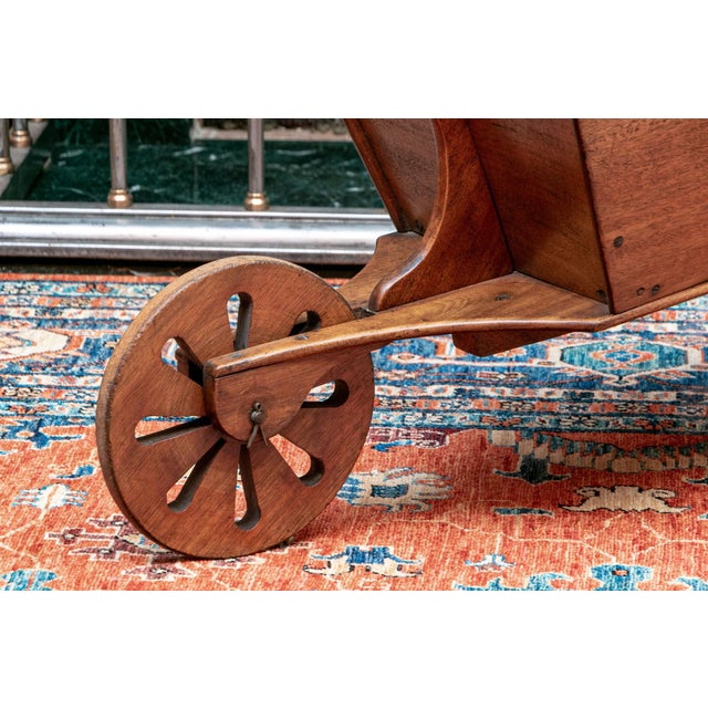 Brown Antique French Walnut Child’s Garden Wheelbarrow For Sale - Image 8 of 16