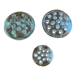 1960s 3-Piece Round Lucite Flower Frog