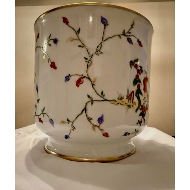 An exceptional Atelier Camille Le Tallec hand-painted porcelain cachepot, created in France exclusively for Bergdorf...