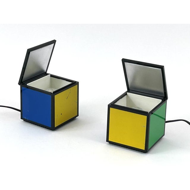Early Pentacolore Cuboluce Table Lamps by Franco Bettonica & Mario Melocchi for Cini & Nils, 1972, Set of 2 For Sale - Image 12 of 18