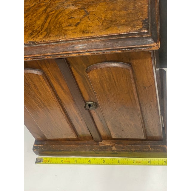 This stunning 1800s dresser top jewelry box or valuables cabinet is a one-of-a-kind piece that will add a touch of antique...