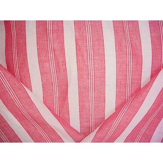 Mulberry Fd520 Antibes Stripe Light Red Cafe Stripe Upholstery Fabric- 4-3/8 yards For Sale