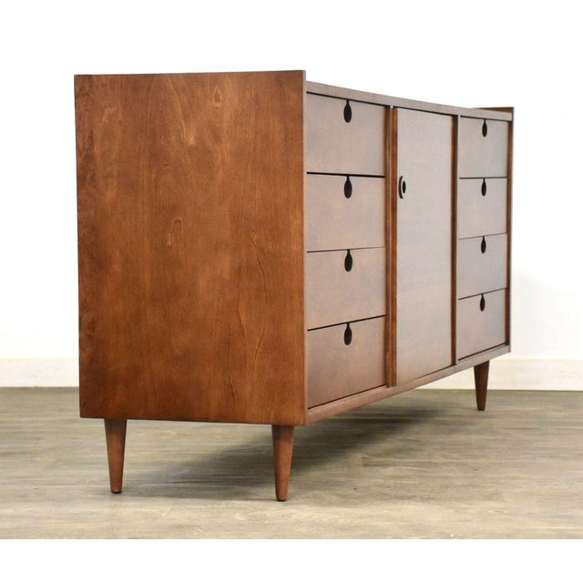 Mid-Century Modern 1960s Refinished Edmond Spence Maple Long Dresser For Sale - Image 3 of 10
