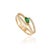 VR Jewels Handmade 14k Yellow Gold Marquise Emerald & Diamond Open Sprial Ring Size 4 For Sale - Image 4 of 18