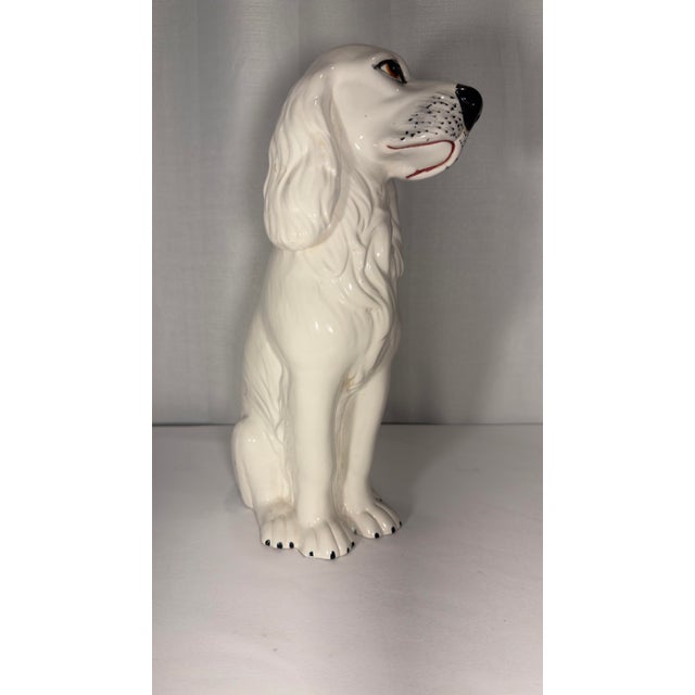 Vintage Italian Mid-Century Modern Glazed Ceramic Cocker Spaniel Dog Figurine For Sale In Mobile - Image 6 of 12