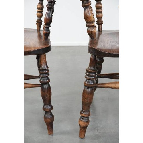 Antique English Highback Windsor Chairs, 18th Century, Set of 2 For Sale - Image 12 of 18