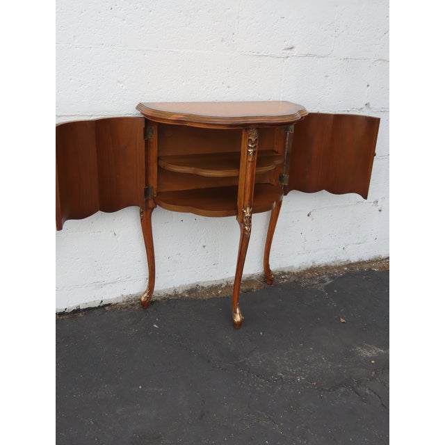 Wood French Carved Flower Inlay Nightstands Side End Tables a Pair 6616 For Sale - Image 7 of 18