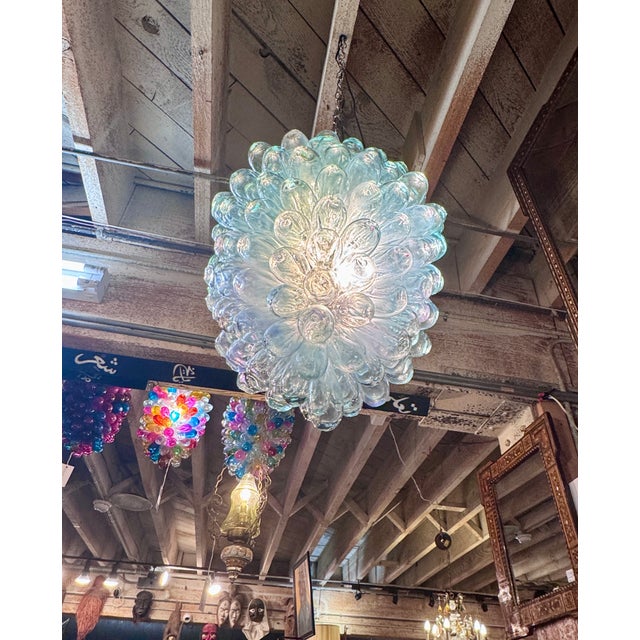 Contemporary Vintage Clear Pendant of Hand-Blown Glass For Sale - Image 3 of 14