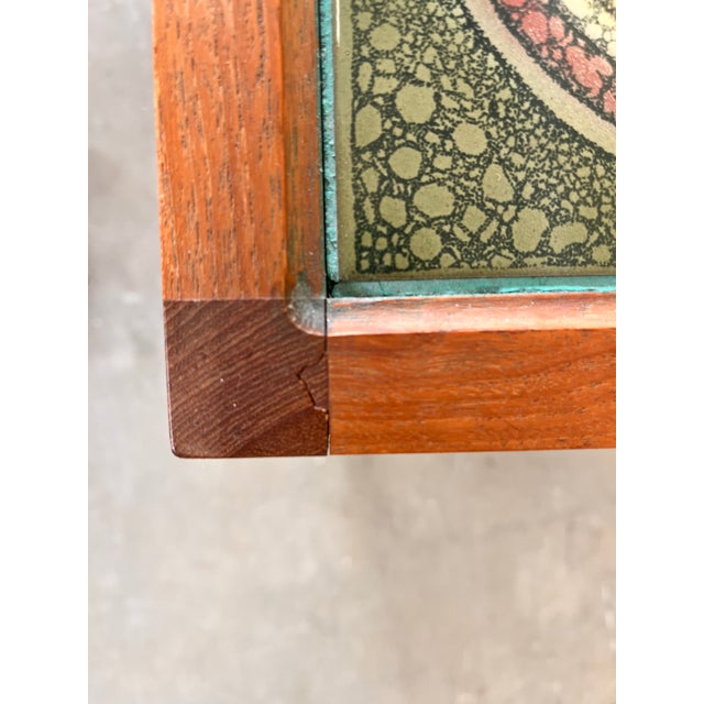 Danish Nesting Tables with Ceramic Inlay, 1960, Set of 3 For Sale - Image 3 of 12