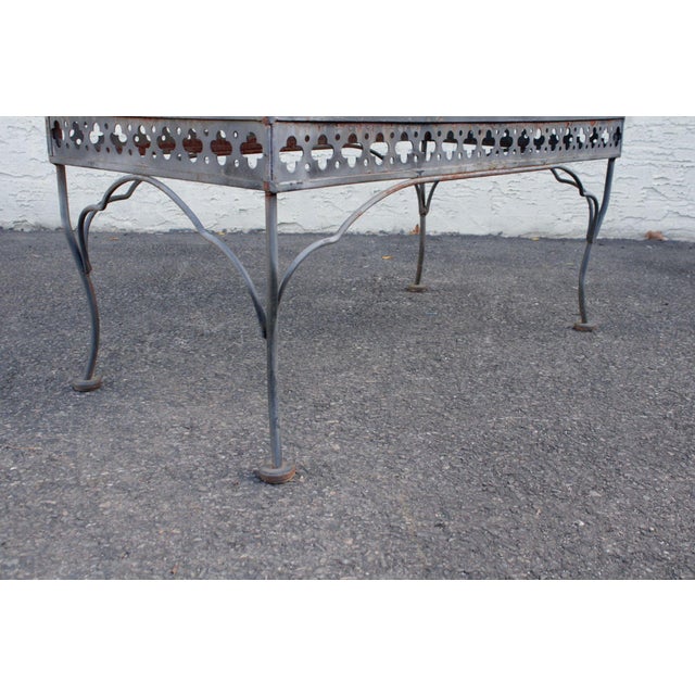 Traditional Vintage Wrought Iron Outdoor Coffee Table For Sale - Image 3 of 18