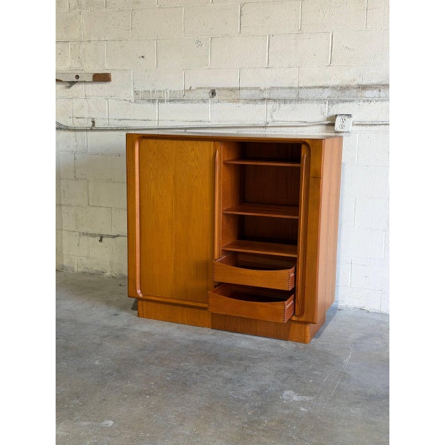 Teak Tambour Door Highboy Dresser Cabinet by Bernhard Pedersen Denmark Mid-Century 1960s For Sale - Image 10 of 10