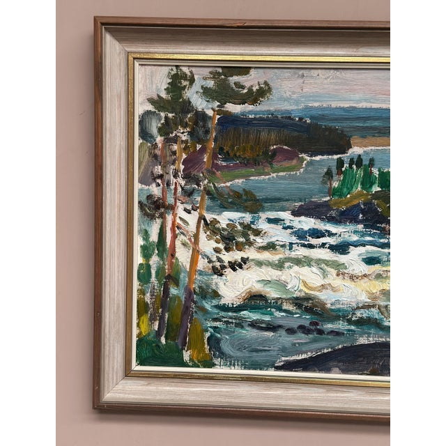 Paul Sahlin, Forsande vatten, 1950s, Oil Painting on Panel, Framed For Sale - Image 9 of 18