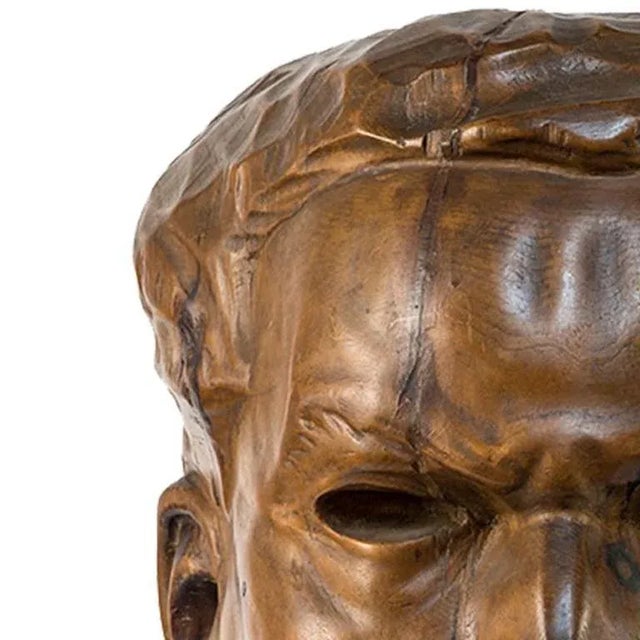Portrait of Italo Balbo - Original Wooden Sculpture by Marco Novati - 1930s 1930s For Sale - Image 3 of 8