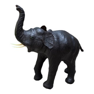 Mid 20th Century Leather Covered Elephant For Sale