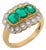 1940s Retro English Gia Colombia No Oil Emerald Diamond 18k Two Tone Gold Ring, Size 4 For Sale