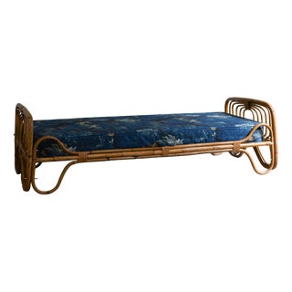 Bamboo and Wicker Daybed, 1960s For Sale