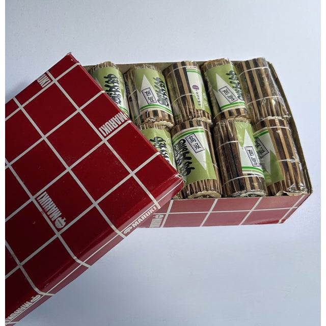 Japanese Maruki Box of 20 Bundled Kuromoji Wood Serving Sticks For Sale - Image 3 of 17