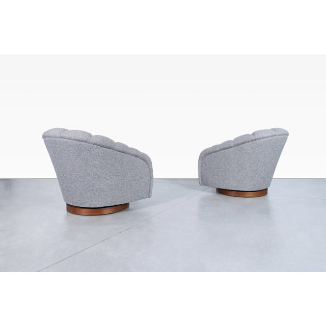 Mid-Century Modern Mid-Century Modern Channel Back Swivel Lounge Chairs by Directional, 1970s For Sale - Image 3 of 12