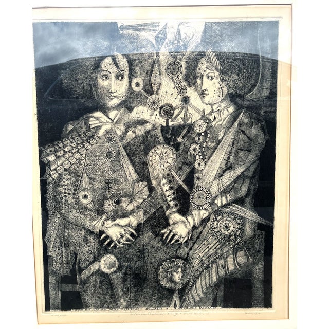 Burt Stanly Hasen (USA 1921-2007) Les Deux Soeurs Incestieuses: Hommage a Charles Baudelaire 1975 Artist Proof Etching...