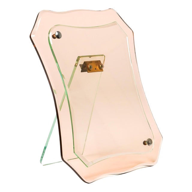 Mid-Century Pink Glass Picture Frame from Cristal Arte, Italy, 1960s For Sale