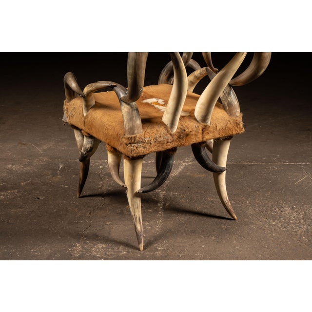 Mid 20th Century Monumental Longhorn Horn Throne Chair For Sale - Image 12 of 13