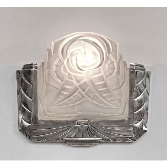 David Gueron Degue French Art Deco Wall Sconces by Degue 1930 France - A Pair For Sale - Image 4 of 13