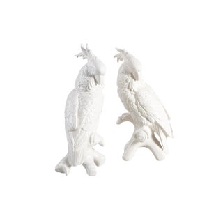 Contemporary Chelsea House Inc. Lg Cockatoo Figurines - a Pair For Sale