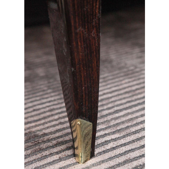 Wood Art Deco Rosewood and Gilded Albert Fournier Dining Table With Brass Accents For Sale - Image 7 of 8