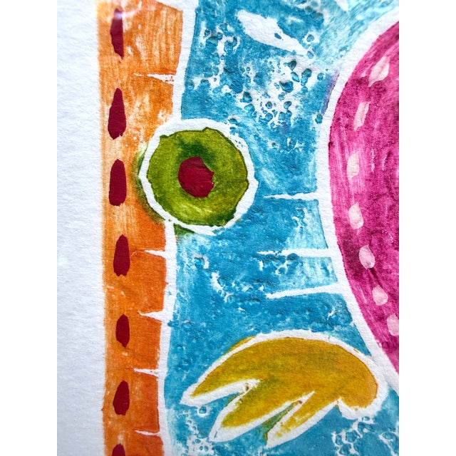 Drawing/Sketching Materials Alejandro López Álvarez “Corazón Alado” Signed Hand-Finished Collagraph, Framed For Sale - Image 7 of 10